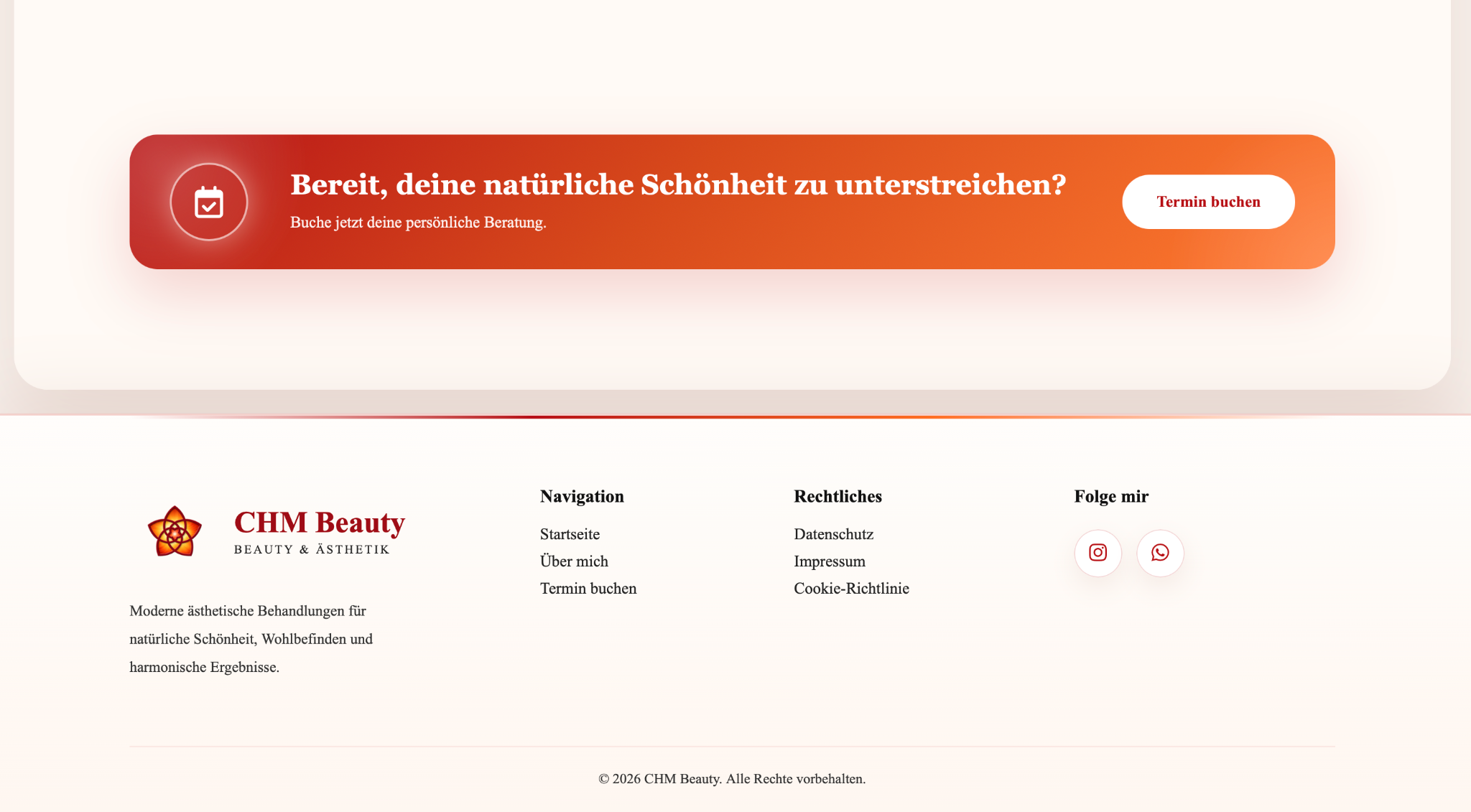 CHM Beauty website screenshot 2